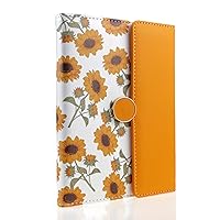 Floral Magnetic Journals, Elegant Faux Leather Hard Cover B6 Executive Notebook Travel Diary, sunflowers