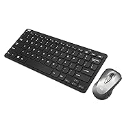 Adesso Wireless Keyboard and Mouse Combo with Air Mouse and Compact Design Keyboard, RF 2.4GHz USB Laser Mouse, PowerPoint Presentation Clicker for Teachers, Classroom and Meeting Room