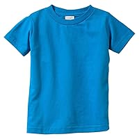 RABBIT SKINS Infant Fine Topstitch Ribbed Collar T-Shirt, Cobalt Blue, 6 Months