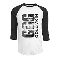 SKOMC Gennady Golovkin GGG Logo 3/4 Sleeve Baseball T-Shirts for Mens Black
