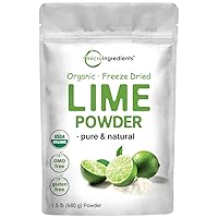 Organic Lime Powder, 1.5lbs | 100% Natural Fruit Powder | Freeze Dried Limes Source | No Sugar & Additives | Great Flavor for Drinks, Smoothie, & Beverages | Non-GMO & Vegan Friendly