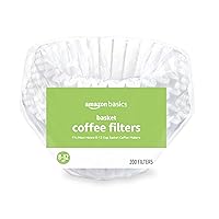 Basket Coffee Filters for 8-12 Cup Coffee Makers, White, 200 Count