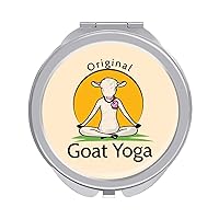 Goat Yoga Compact Mirror for Purse Round Portable Pocket Makeup Mirrors for Home Office Travel