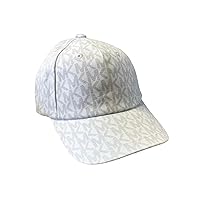Michael Kors MK Logo Signature Hat White MK Gray Logo Print Stretch Cotton Baseball Cap