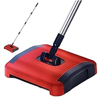 1PC Carpet Sweeper Manual 3 Rolling Brushes Floor Sweeper Carpet Brush with Wheels and Large Waste Bin 43inch Detachable Carpet Cleaner for Pet Hair Dust Debris.
