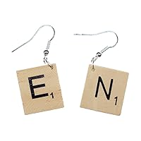 Scrabble Earrings Initials Chosse a Letter Name Initial Letter Upcycling C +?