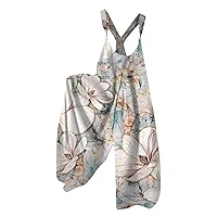 Jumpsuits for Women 2024 Summer Dressy Casual Rompers Plus Size Sleeveless Wide Leg Overalls with Pockets