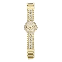 KENDALL + KYLIE Ladies Quartz Movement Gold with Crystal Bezel Two-Tone Triple Rope Analog Watch