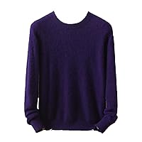 Autumn Winter 100% Cashmere Men's Cold Resistant Round Neck Solid Pullover Warm Sweater