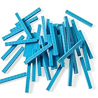 hand2mind Blue Plastic Base Ten Blocks Rods Set, Place Value Blocks, Counting Cubes for Kids Math, Base Ten Blocks Classroom Set, Math Blocks Kindergarten, Base 10 Math Manipulatives (Set of 50)