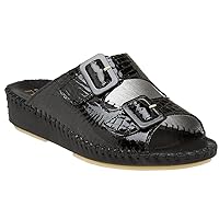 La Plume Jen Womens Sandals, Black Croco, Size - 39