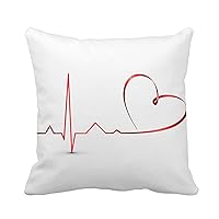 Throw Pillow Cover Healthy Heart Beats Cardiogram Medical Care Heartbeat Disease Health 16x16 Inches Pillowcase Home Decorative Square Pillow Case Cushion Cover