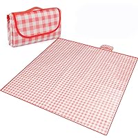 Picnic mat Outdoor Outing Picnic Cloth mat Camping Moisture-Proof Tent mat Beach Spring Outing Picnic mat (Red White Grid Color)