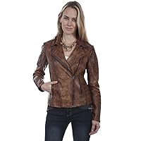Scully Brown Eyecatching Sanded Leather Jacket L87