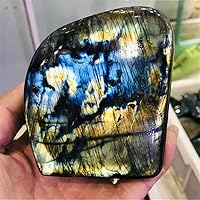 Room Decoration Healed Natural Crystal Moonstone Rough Stone Jewelry Polished Quartz Labradorite Crafts Decorative Stone As a Gift (Size : 800-1000g)