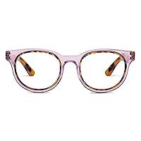 Peepers by PeeperSpecs Women's Olympia Round Blue Light Blocking Reading Glasses, Purple/Tokyo Tortoise, 50 + 2