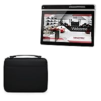 BoxWave Case Compatible with Magtek DynaGlass - Hard Shell Briefcase, Slim Messenger Bag Briefcase Cover Side Pockets for Magtek DynaGlass - Jet Black