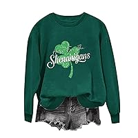 Women's St Patricks Day Sweatshirt Crewneck Sweatshirts Oversized Funny St. Patrick's Irish Shirts Pullover, S-3XL