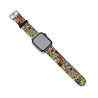 Doodle Cartoon Character Apple Watch Band 38mm 40mm 42mm 44mm Silicone for Iwatch Series 6/5/4/3/2/1 Replacement Strap Accessories