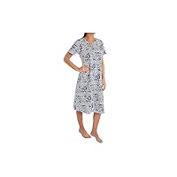 LA CERA Women's Cotton Sun Dresses A-Line with Scoop Neck, Short Sleeves, Side Pockets, Floral Patterns, Machine Wash