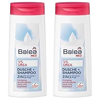 Med shower gel 5% urea 2in1 shower + shampoo, 300 ml (pack of 2) - German product