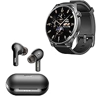 TOZO S5 Smartwatch (Answer/Make Calls) Sport Mode Fitness Watch, Black + A2 Wireless Bluetooth in-Ear Headphones Black