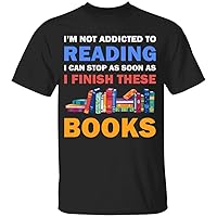 I'm Not Addicted Reading T-Shirt, Gift for Librarian, Cat Lover Tee, Book Nerd Shirt