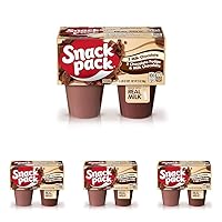 Snack Pack Milk Chocolate and Chocolate Fudge/Milk Chocolate Pudding, 4 Count Pudding Cups (Pack of 4)