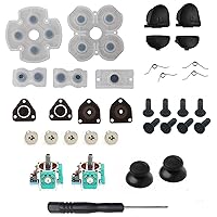 Onyehn L1 R1 L2 R2 Trigger Springs Replacement Parts Buttons 3D Analog Joysticks Thumb Sticks Cap Conductive Rubber Screwdriver Kit for Playstation 4 PS4 Controller(JDS-001)