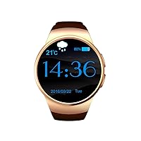 New Heart Rate Fitness Tracker Phone Mate Smart Watch for iOS Android Samsung (Gold)