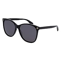 Gucci Womens UV Protection Classic Round Sunglasses Black 58mm
