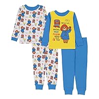 Boys' 4-Piece Snug-fit Cotton Pajama Set, Soft & Cute for Kids