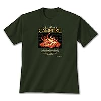 Earth Sun Moon Advice from a Campfire T-Shirt, Forest Green