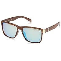 U.S. POLO ASSN. Men's PA1019 Casual UV400 Protective Wood Grain Rectangular Sunglasses - Classic Gifts for Men, 54.5mm