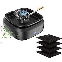 Smokeless Ashtray for Cigarette Smoker, Smokeless Ashtrays USB with Rechargeable Washable Filters Smoke Grabber Ash Tray for Indoor Outdoor Home Office Car, Great for Smoker
