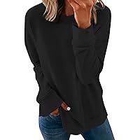 Fall Long Sleeve Shirts for Women Round Neck Pullover Printed Sweatshirts Casual Sweater Top Loose Blouse Shirt