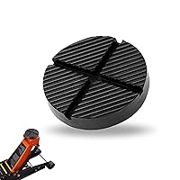1 PC Floor Jack Rubber Pad, Cross Groove Design, Jack Pad Adapter Pinch Weld Side Frame Rail Protector Puck/Pad, Jack Stand Pads Adapter (Black)