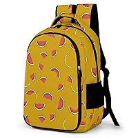 Fresh Slaced Ripe Watermelon Laptop Backpack Durable Computer Shoulder Bag Business Work Bag Camping Travel Daypack