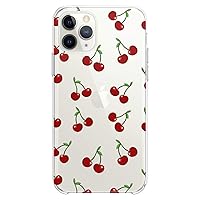 TPU Case Compatible with iPhone 15 14 13 12 11 Pro Max Plus Mini Xs Xr X 8+ 7 6 5 SE Cherry Red Lovely Tropic Food Fruit Clear Summer Print Design Flexible Silicone Slim fit Cute Cute Luxury