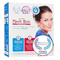 The Original Magic Bag Neck-to-Back Heating Compression, Hot/Cold Therapy for Neck Pain Relief, Awarded with the Family-Tested, Family-Approved Seal, Cordless, 48 x 31 cm (19” x 12”)