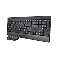 Trust Trezo Wireless Keyboard and Mouse Set, QWERTY UK Layout, Sustainable Design, Silent Computer Combo, 48 Months Battery Life, 2.4 GHz, Spill Resistant, Home Office, Work, PC, Black