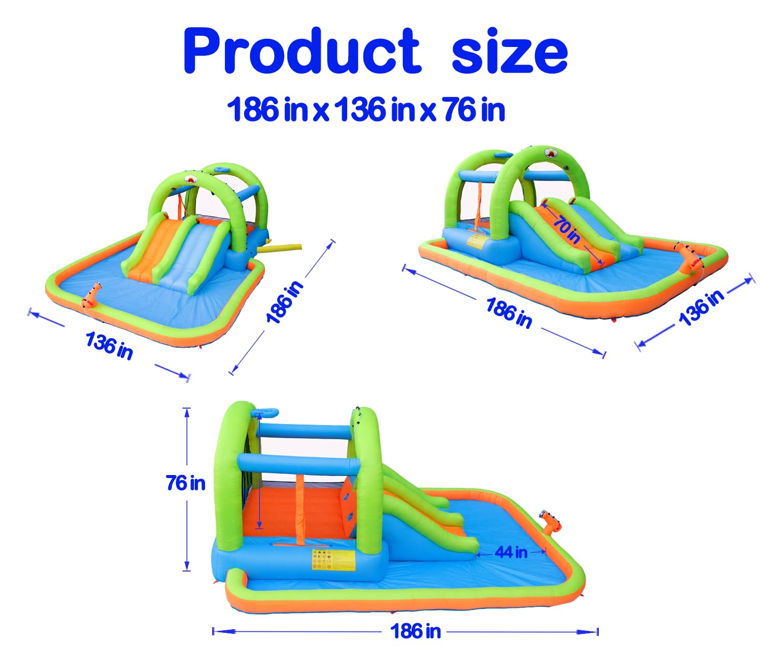 Mua WELLFUNTIME Inflatable Water Park with Blower, and Bouncy House ...