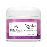 Heritage Store Colloidal Silver Soothing Skin Salve with Aloe Vera, Lavender Water, Honey, Baking Soda & More, Nourishes & Calms Dry, Problem Areas of the Skin, 2oz Heritage Store Colloidal Silver Soothing Skin Salve with Aloe Vera, Lavender Water, Honey, Baking Soda & More, Nourishes & Calms Dry, Problem Areas of the Skin, 2oz