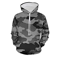 Mens Camouflage Hoodie Stylish Pullover Tops Sports Soft Blend Fleece Hooded Sweatshirts Casual Athletic Sweater