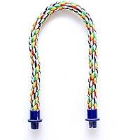 PENN-PLAX Bird Life Multicolored and Flexible Rope Perch – Create Fun, Colorful Curves and Bends – Great for Small and Medium Birds – 21” Long