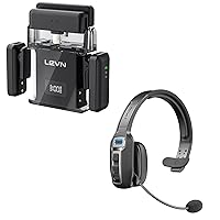 LEVN Bluetooth Headset with Microphone, Trucker Bluetooth Headset with AI Noise Cancelling Microphone for iPhone, Wireless Lavalier Microphone (2 TX + 2 RX + Charging Case)