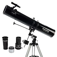 PowerSeeker 114EQ Telescope - Manual German Equatorial Telescope for Beginners - Compact and Portable - Bonus Astronomy Software Package - 114mm Aperture