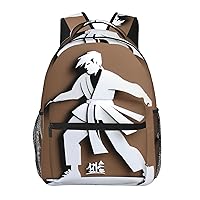 karate men print Lightweight Bookbag Casual Laptop Backpack for Men Women College backpack