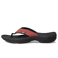 KEEN Men's Kona Flip Flop Beach Sandals, Fired Brick/Black, 8