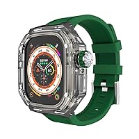 Transparent Watch Case+Fluorine Rubber Watch Strap，For Apple Watch 8 Ultra 49mm Refit Mod Sport band，For iWatch Ultra 49mm Luxury Modification Kit Belt